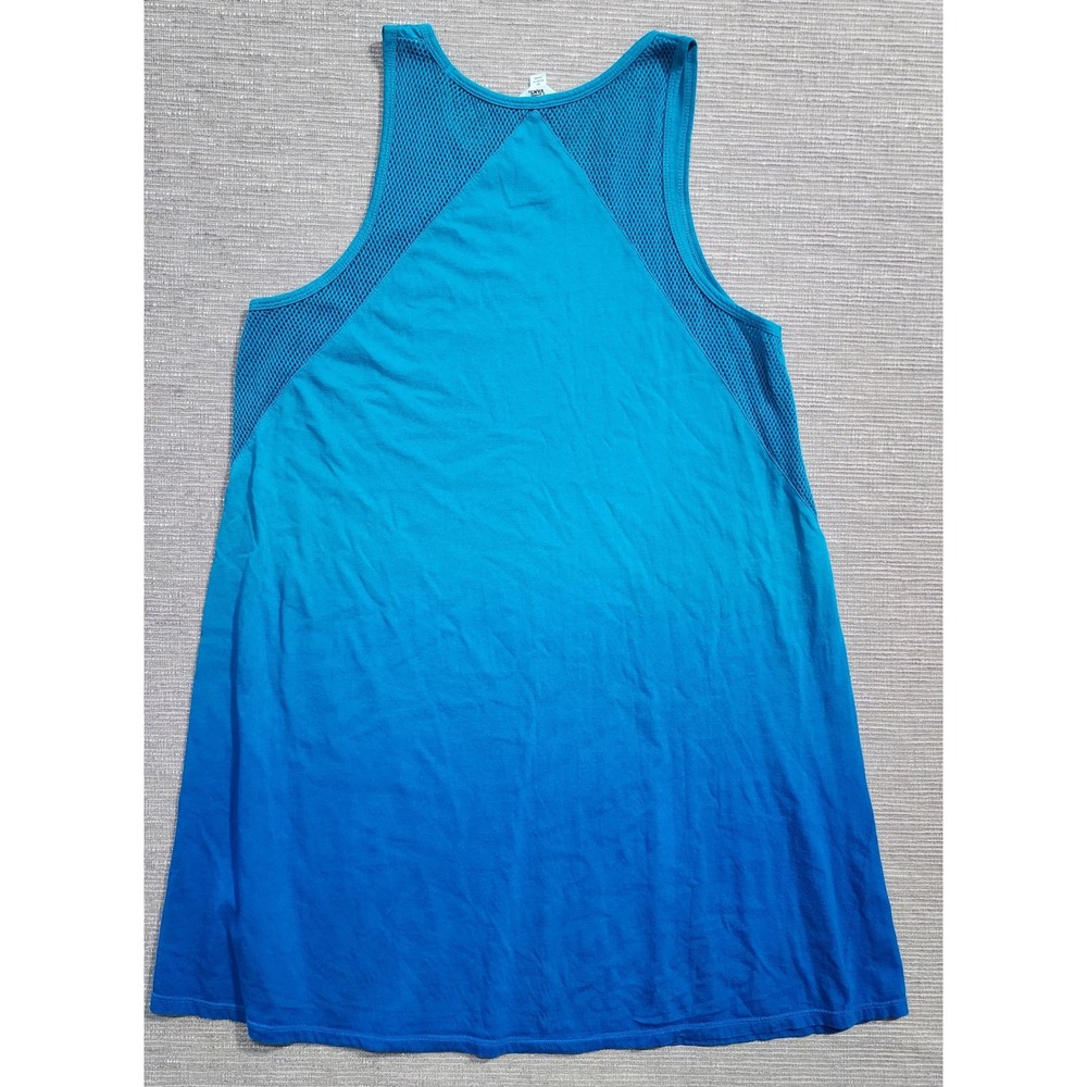 Vans Womens Blue Ombre Mesh Detail Sleeveless A-Line Cotton Tank Dress Size M - Picture 6 of 9